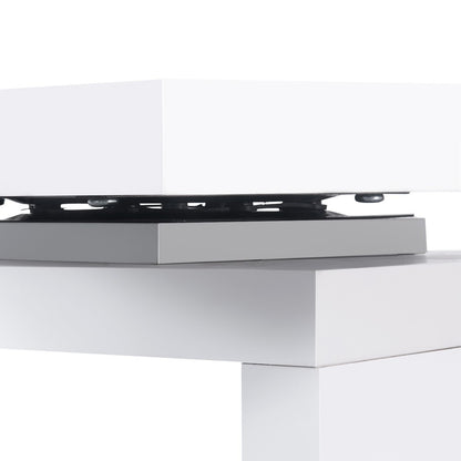 MAYA OFFICE COMPUTER  CORNER DESK DESK TABLE WITH BOOKSHELF  (DESK-SWIVEL-352WH-AB) - WHITE