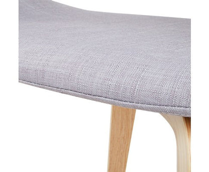 ABBIE SET OF 2 FABRIC UPHOLSTERED CHAIR  - LIGHT GREY