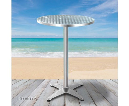 LEVI ADJUSTABLE ROUND BAR TABLE - SILVER