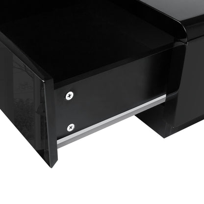LENNY LOWLINE ENTERTAINMENT UNIT WITH 2 INDEPENDENT SIDE CABINETS - 415(H) x 1900(W) - BLACK