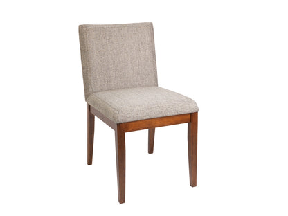 CARLA FABRIC UPHOLSTERED DINING CHAIR  - WALNUT+ BEIGE