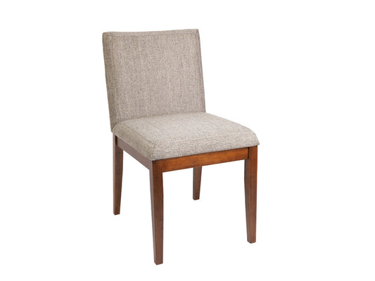 CARLA FABRIC UPHOLSTERED DINING CHAIR  - WALNUT+ BEIGE