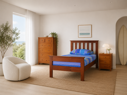 Double Federation (AUSSIE MADE) Bed With 2 Railed Foot End - Assorted Colours