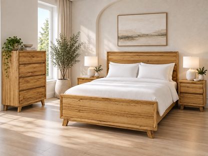 King Indigo Bed - Natural