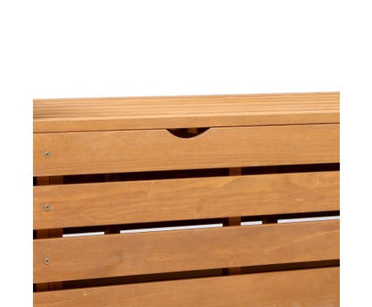ZAIN 2  SEATER WOODEN OUTDOOR  STORAGE BENCH (1145W) - NATURAL