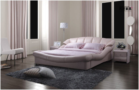QUEEN FRANCES LEATHERETTE BED (A8156) - ASSORTED COLOURS