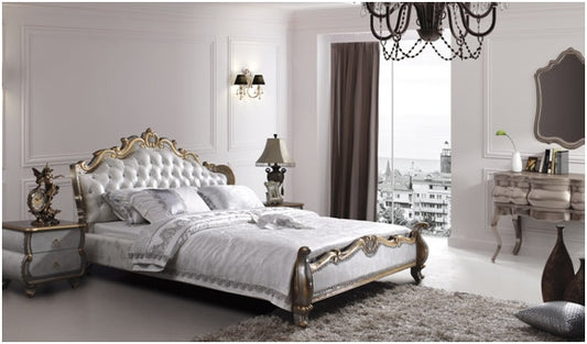 VAN DIRK KING 3 PIECE (BEDSIDE) BEDROOM SUITE WITH (#100 BEDSIDES) - LEATHERETTE - ASSORTED COLOURS