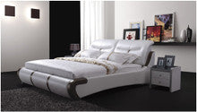 JULIAN-GRAY KING 3 PIECE BEDSIDE BEDROOM SUITE WITH (#1 BEDSIDES) - LEATHERETTE - ASSORTED COLOURS
