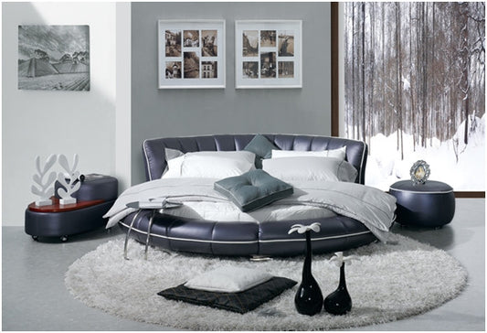 SIRIUS (A9009) KING 3 PIECE BEDSIDE BEDROOM SUITE  - LEATHERETTE (MATCHING ROUND MATTRESS OPTIONAL EXTRA)- ASSORTED COLOURS
