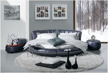 SIRIUS (A9009) KING 3 PIECE BEDSIDE BEDROOM SUITE  - LEATHERETTE (MATCHING ROUND MATTRESS OPTIONAL EXTRA)- ASSORTED COLOURS