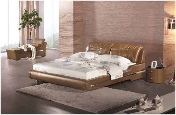 Clio Queen 3 Piece Bedside Bedroom Suite - Leatherette - Assorted Colours