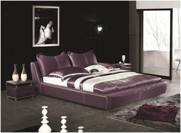 KING IVOR LEATHERETTE BED (A9079) - ASSORTED COLOURS