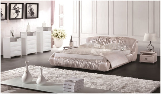 HUGO KING 3 PIECE BEDSIDE BEDROOM SUITE - LEATHERETTE - ASSORTED COLOURS (WITH OPTIONAL UPGRADE FOR GAS LIFT UNDERBED STORAGE)