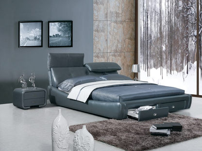 DERRICK KING 3 PIECE BEDSIDE BEDROOM SUITE WITH (#120 BEDSIDES) - LEATHERETTE - ASSORTED COLOURS (WITH OPTIONAL UPGRADE FOR GAS LIFT UNDERBED STORAGE)