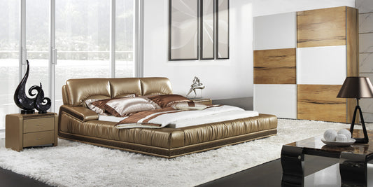 ABRO KING 3 PIECE BEDSIDE BEDROOM SUITE (WITH #89 BEDSIDES) - LEATHERETTE - ASSORTED COLOURS - (WITH OPTIONAL UPGRADE FOR GAS LIFT UNDERBED STORAGE)
