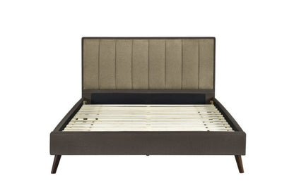 DOUBLE RENEE FABRIC BED - BROWN