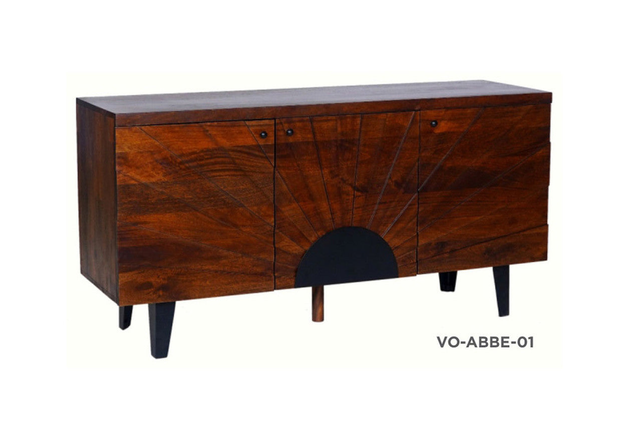 ABBEY SIDEBOARD/BUFFET WITH 3 DOORS  - CAFE / BLACK