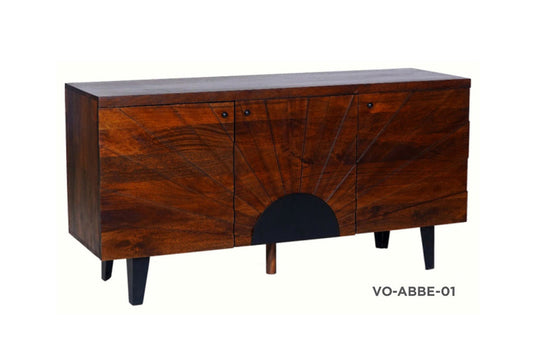 ABBEY SIDEBOARD/BUFFET WITH 3 DOORS  - CAFE / BLACK