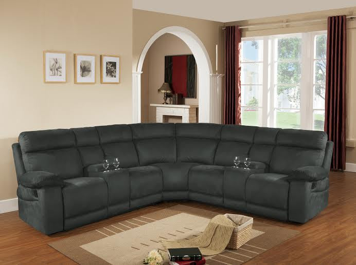 Aberdeen 4 Seater + 2 Console Recliner Lounge - Grey