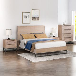 SENEGAL KING 4 PIECE (TALLBOY) BEDROOM SUITE - LIGHT OAK