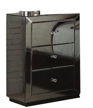 CANNES (BE-829) 3 DRAWER BEDSIDE - SMOKEY MIRROR