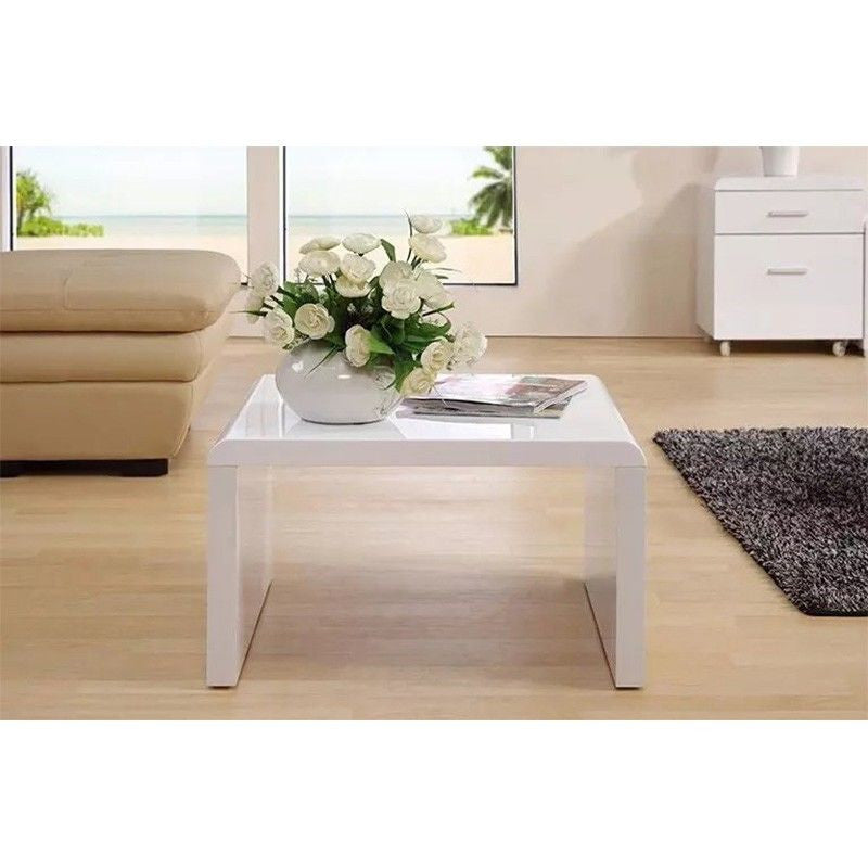 Adah Lamp Table - 600(W) X 600(D) - High Gloss White