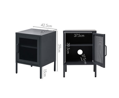FARREL MINI MESH DOOR STORAGE CABINET - BLACK