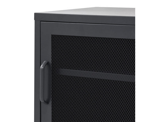 FARREL MINI MESH DOOR STORAGE CABINET - BLACK