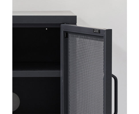 FARREL MINI MESH DOOR STORAGE CABINET - BLACK