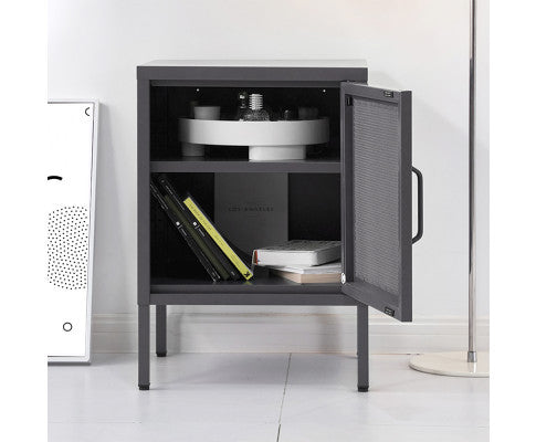 FARREL MINI MESH DOOR STORAGE CABINET - BLACK