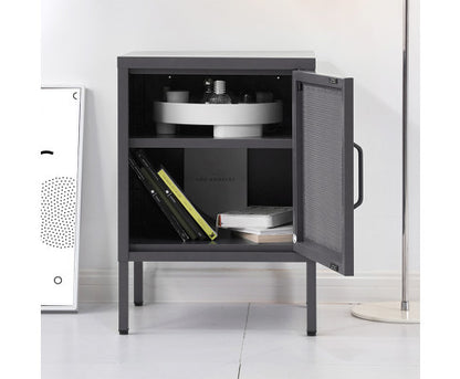 FARREL MINI MESH DOOR STORAGE CABINET - BLACK