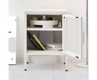 FARREL MINI MESH DOOR STORAGE CABINET - WHITE