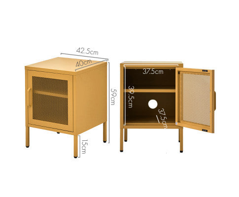 FARREL MINI MESH DOOR STORAGE CABINET - YELLOW