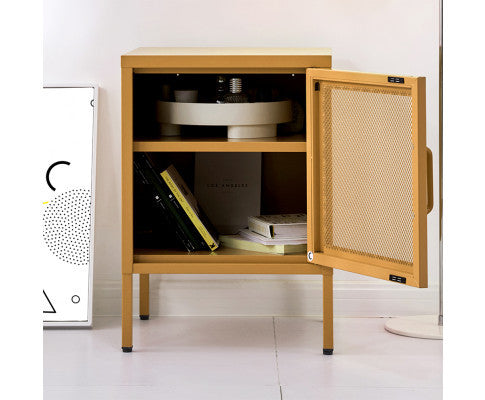 FARREL MINI MESH DOOR STORAGE CABINET - YELLOW