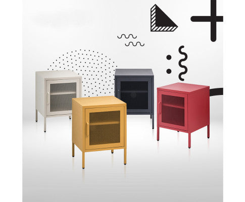 FARREL MINI MESH DOOR STORAGE CABINET - YELLOW