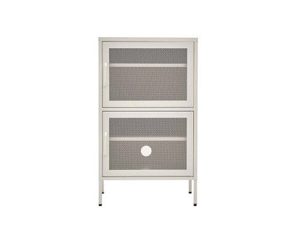 FARREL DOUBLE MESH DOOR STORAGE CABINET - WHITE