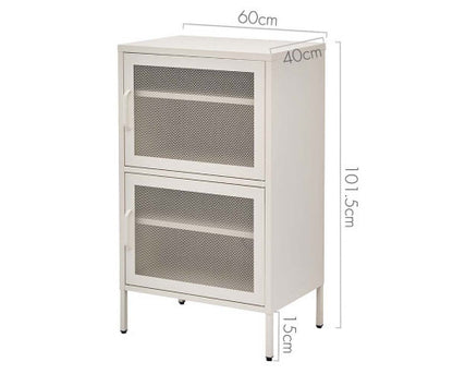 FARREL DOUBLE MESH DOOR STORAGE CABINET - WHITE
