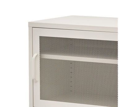 FARREL DOUBLE MESH DOOR STORAGE CABINET - WHITE