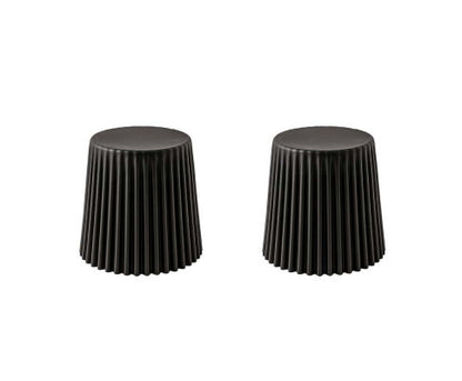 MILLER (SET OF 2) PLASTIC STACKING STOOLS - BLACK