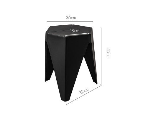 ASTRID (SET OF 2) PLASTIC STACKING STOOLS - BLACK