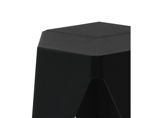 ASTRID (SET OF 2) PLASTIC STACKING STOOLS - BLACK