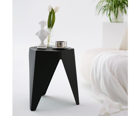 ASTRID (SET OF 2) PLASTIC STACKING STOOLS - BLACK