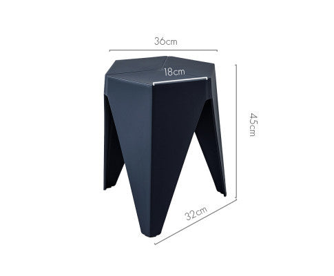 ASTRID (SET OF 2) PLASTIC STACKING STOOLS - BLUE
