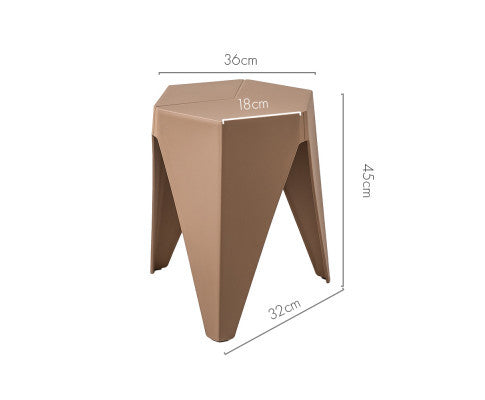 ASTRID (SET OF 2) PLASTIC STACKING STOOLS - BROWN