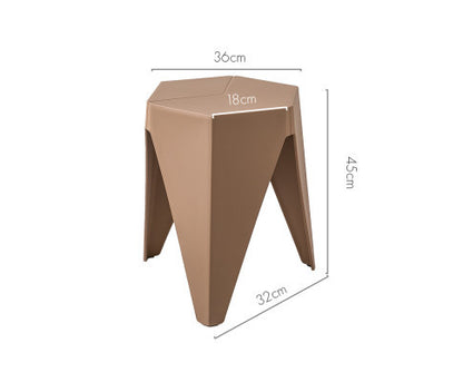 ASTRID (SET OF 2) PLASTIC STACKING STOOLS - BROWN