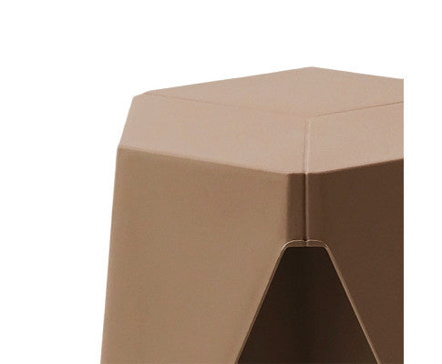 ASTRID (SET OF 2) PLASTIC STACKING STOOLS - BROWN