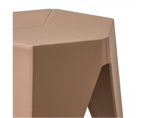 ASTRID (SET OF 2) PLASTIC STACKING STOOLS - BROWN