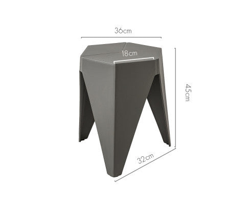 ASTRID (SET OF 2) PLASTIC STACKING STOOLS - GREY