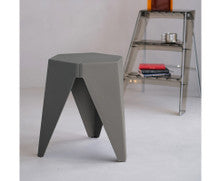 ASTRID (SET OF 2) PLASTIC STACKING STOOLS - GREY