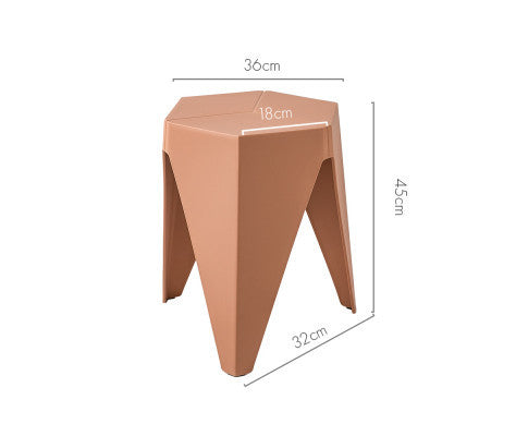 ASTRID (SET OF 2) PLASTIC STACKING STOOLS - PINK
